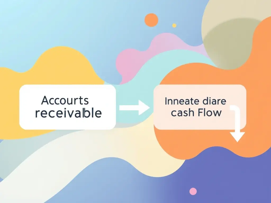 A visual representation of accounts receivable being converted into immediate cash flow, highlighting the benefits of receivables anticipation for businesses.